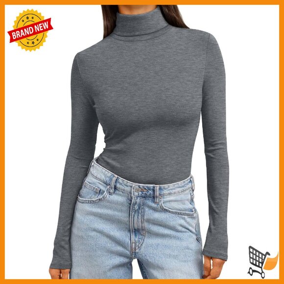 Women's Thermal Turtleneck Top Long Sleeve Slim Fit Base Layer